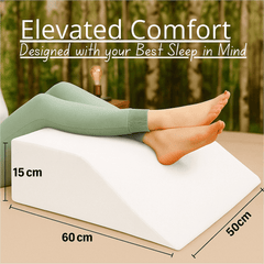 Dazzle Collection Leg Elevation Wedge Pillow Memory Foam Leg Rest Cushion for Helps Blood Circulation, Reduce Back, Knee, Hip Pain Supportive Leg Rest Pillow with Removable Zip Cover