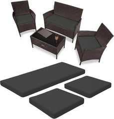 Dazzle Collection 3 Pieces Replacement Cushions Set For Rattan Chairs Sofa Patio Seat Pads Waterproof Outdoor Garden Furniture Comfy Cushions
