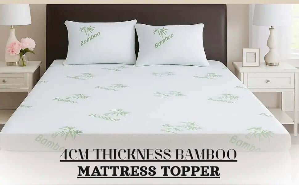 Bamboo Memory Foam Mattress Topper 4cm Thick Orthopedic Bed Topper
