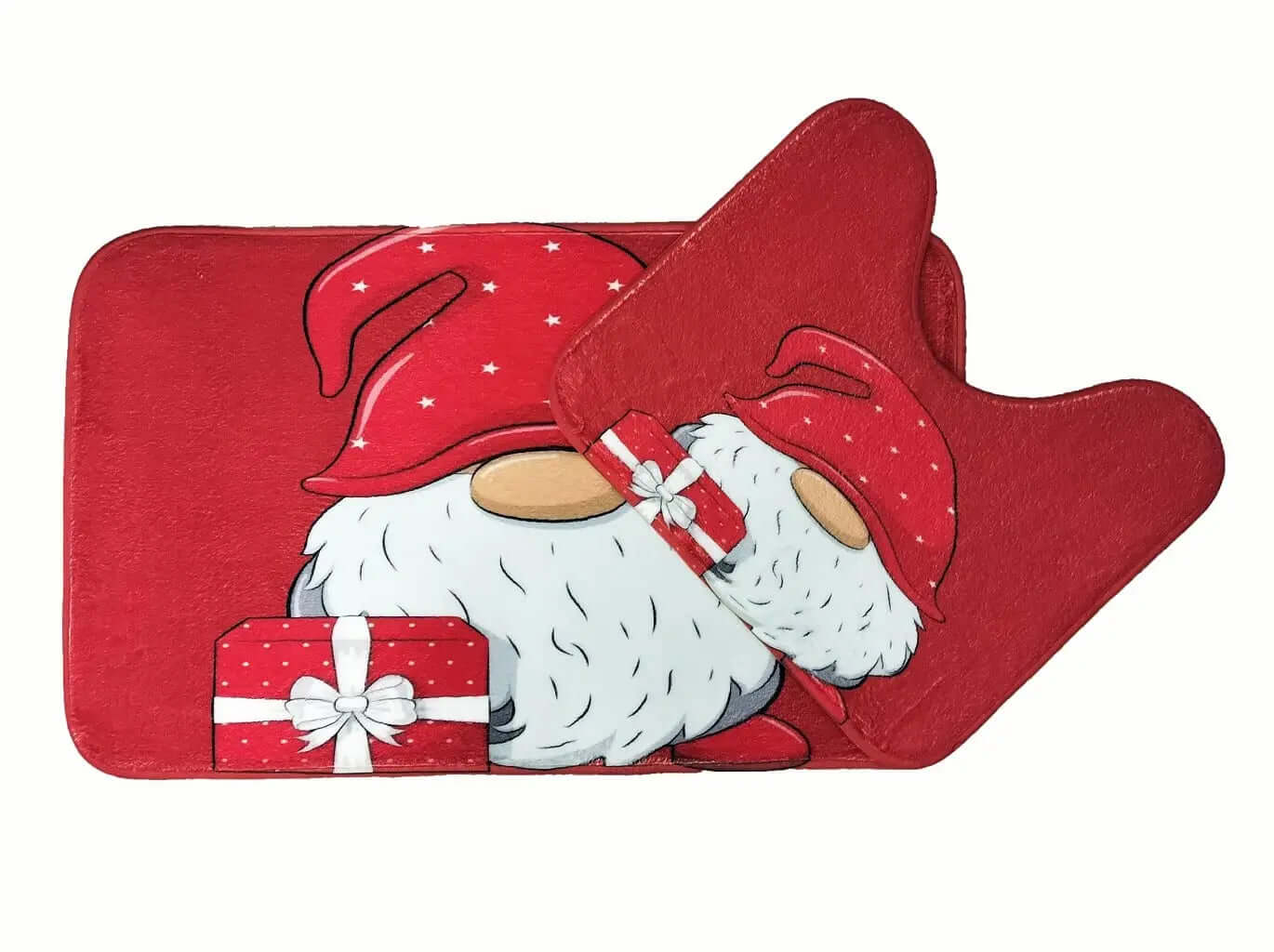 Dazzle Collection Bath Mat and Pedestal Mat Set Chrisms Festive Pattern Anti Slip Extra Absorbent Super Soft Memory Foam Bathroom Rags Dazzle Collection