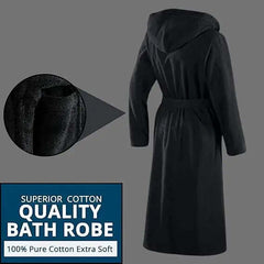 Dazzle Collection Hooded Bathrobes 100% Egyptian Cotton Terry Toweling Men's and Women's Unisex Robes Extra Absorbent Dressing Gown Spa Gym Bath Towel Size Dazzle Collection
