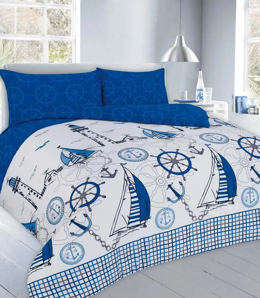 Dazzle Collection Luxurious Jack Printed Design Duvet Cover Sets Quilt Cover Sets Reversible Bedding Sets With Matching Pillowcases 50CM x 75CM Quilt Cover Bedding Set (Jack Blue, Single) Dazzle Collection