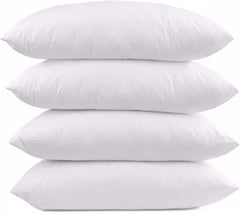 Dazzle Collection Set of 4 Poly Cotton Bed Pillows with Hallow Fibre Polyester Filling-Soft Bounce & Medium Firm Bed Pillows Support for All Sleep Styles (45 x 72cm) (4) Dazzle Collection