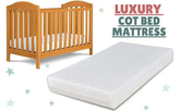 Cot Bed Mattress New Baby Travel Cot Mattress poly cotton Quilted cover Breathable - For Graco Redkite and Mamas & Papas Cot Zipped Cover Dazzle Collection uk
