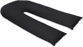 Dazzle Collection U Shape Pillowcase Cover Soft Cuddly- Maternity Hips, Legs, Belly for Pregnancy & Back Support Pillow Cover Only Comfort long cushion body Pillow Cover (Black, 12 FT) Dazzle Collection