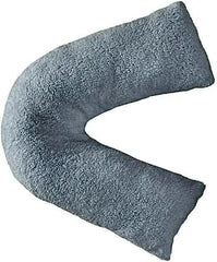Dazzle Collection V Shaped pillow Teddy Bear Fleece Complete Pillow or Case for support Maternity Back Neck Soft Warm Plush Cosy Pillow Dazzle Collection uk