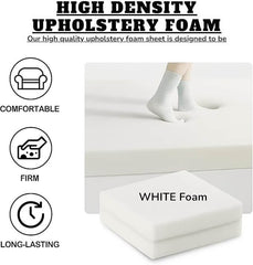 Dazzle Collection Upholstery foam High Density White Medium Firm Foam Cut To Any Size for Cushions Seat Pad Seating Dining Seat Stool Chair DIY Art and Craft and Other Upholstery Use