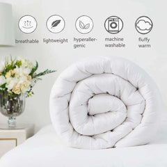 Luxury Duvet Soft Microfiber Filled Fluffy Hollowfiber Anti-Allergy Best For All Seasons Extra Deep Sleep Quilt Duvet For Home & Hotel (White Polycotton) Dazzle Collection uk
