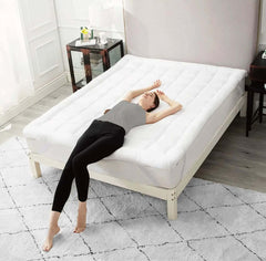 Luxury Mattress Toppers 4" Inch Thick Extra Soft Microfiber Hypoallergenic Hotel Quality Deep Mattress Pad ‎Dazzle Collection