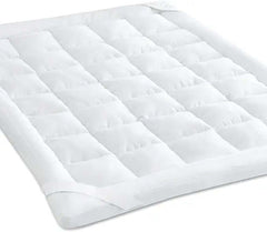 Luxury Mattress Toppers 4" Inch Thick Extra Soft Microfiber Hypoallergenic Hotel Quality Deep Mattress Pad ‎Dazzle Collection