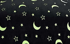 Moons and Stars Glow in the Dark Blanket All Seasons Christmas Holiday Birthday Gifts for Teen Kids Girls Boys Dazzle Collection