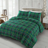 Tartan Check Flannelette Thermal Brushed Cotton Duvet Cover Set Dazzle Collection uk
