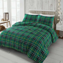 Tartan Check Flannelette Thermal Brushed Cotton Duvet Cover Set Dazzle Collection uk