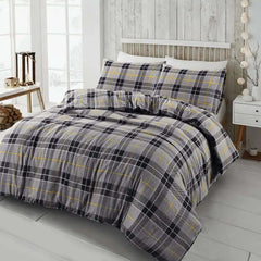 Tartan Check Flannelette Thermal Brushed Cotton Duvet Cover Set Dazzle Collection uk