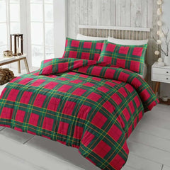 Tartan Check Flannelette Thermal Brushed Cotton Duvet Cover Set Dazzle Collection uk