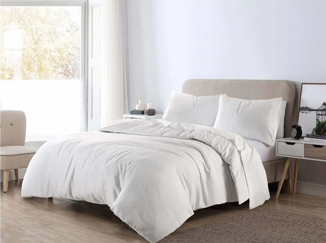 Thermal Flannelette Duvet Quilt Cover Bedding Set with Matching Pillowcase 100% Brushed Cotton Quilt Covers for Single, Double, King, Super King Bed Size Duvet Cover Dazzle Collection