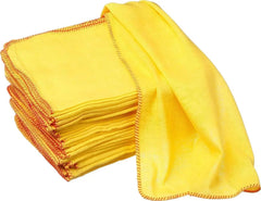 Yellow Dusters Cleaning Cloths 100% Cotton 35 x 45cm Lint Free Cloths for Oiling Wood Dusters for Cleaning Window, Car Duster, Multi-Surface Cleaner Dusting Cloth, Kitchen Duster Cloth ((Pack of 8)) Dazzle Collection uk