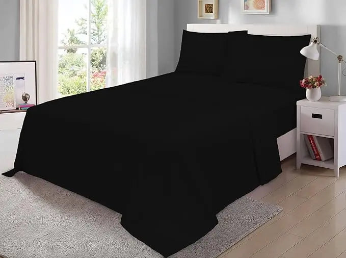 100% Egyptian Cotton Flat Sheet Super Soft Breathable Hypoallergenic Easy Care 200 Thread Count Bed Flat Sheet Hotel Quality Bedding Set Dazzle Collection uk