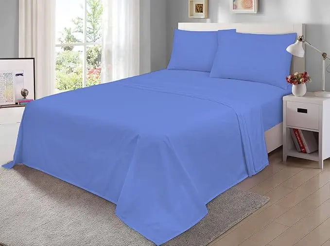 100% Egyptian Cotton Flat Sheet Super Soft Breathable Hypoallergenic Easy Care 200 Thread Count Bed Flat Sheet Hotel Quality Bedding Set Dazzle Collection uk