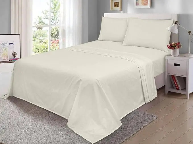 100% Egyptian Cotton Flat Sheet Super Soft Breathable Hypoallergenic Easy Care 200 Thread Count Bed Flat Sheet Hotel Quality Bedding Set Dazzle Collection uk