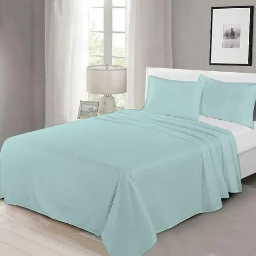 100% Egyptian Cotton Flat Sheet Super Soft Breathable Hypoallergenic Easy Care 200 Thread Count Bed Flat Sheet Hotel Quality Bedding Set Dazzle Collection uk
