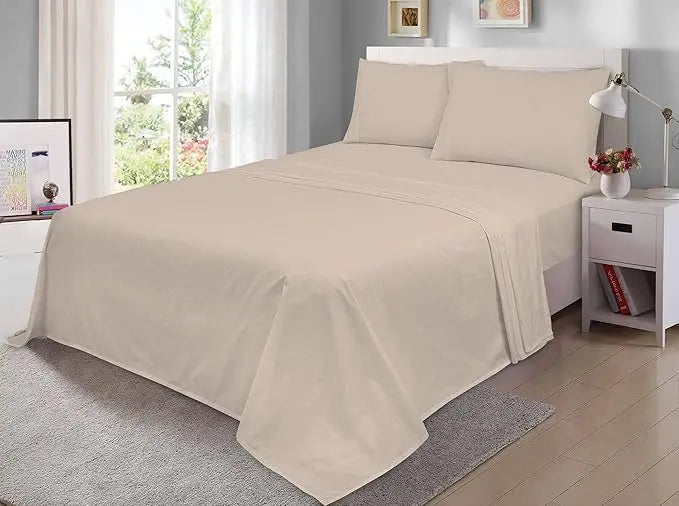 100% Egyptian Cotton Flat Sheet Super Soft Breathable Hypoallergenic Easy Care 200 Thread Count Bed Flat Sheet Hotel Quality Bedding Set Dazzle Collection uk