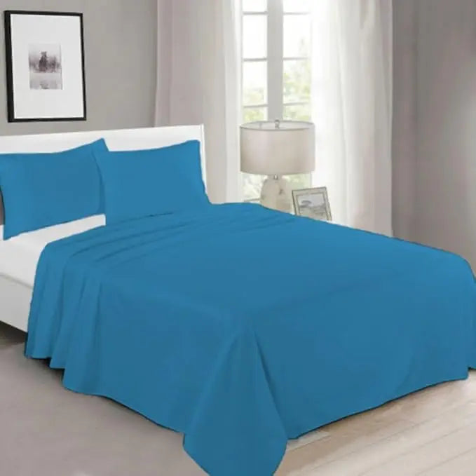 100% Egyptian Cotton Flat Sheet Super Soft Breathable Hypoallergenic Easy Care 200 Thread Count Bed Flat Sheet Hotel Quality Bedding Set Dazzle Collection uk