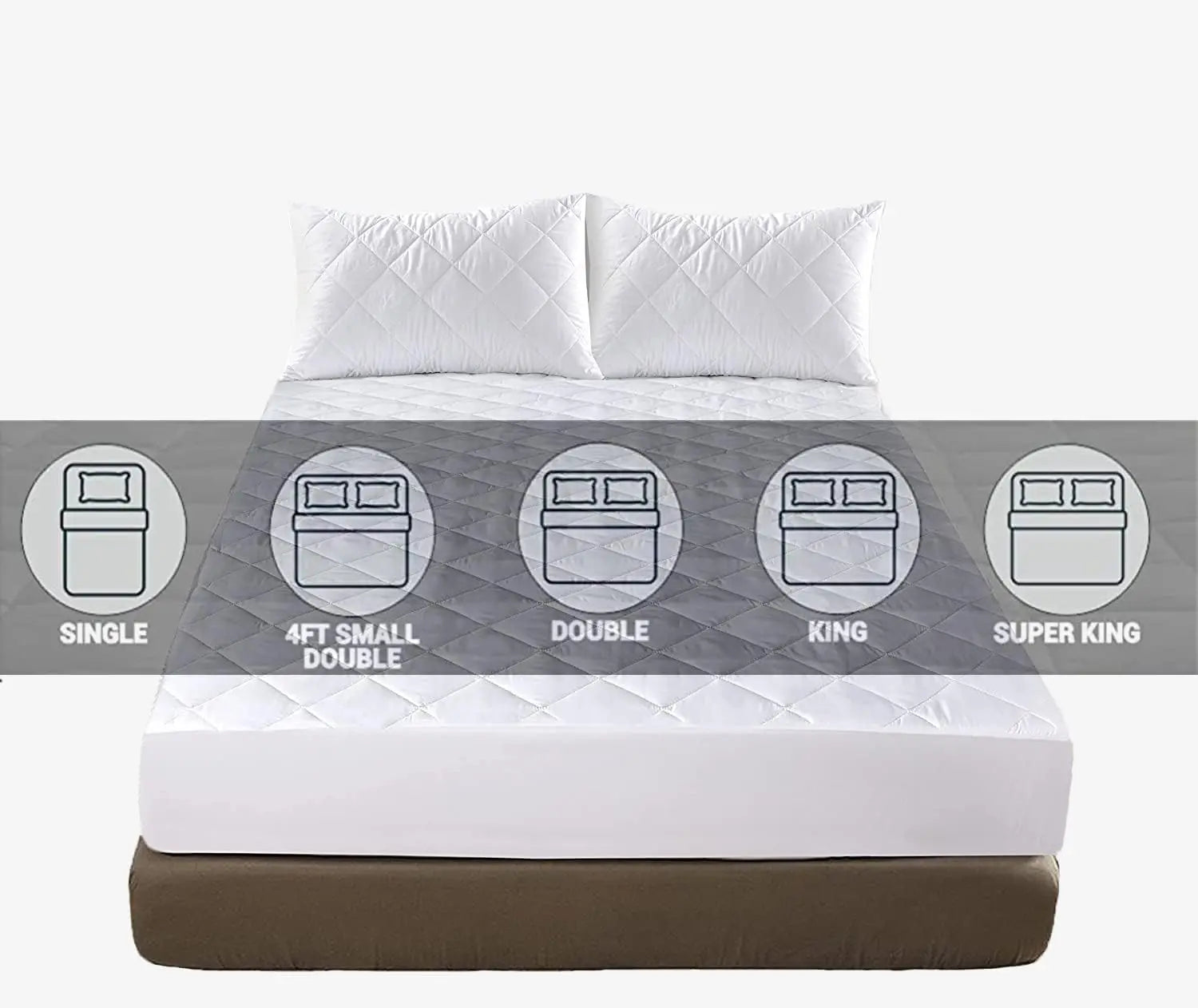 100% Polycotton Quilted Mattress Protector Fitted Sheet Ultra Soft Hypoallergenic Noise-Free Bedding Stretches Up to 30cm Deep Mattress Topper ‎Dazzle Collection
