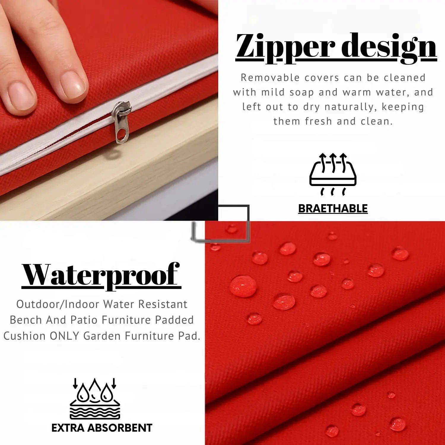 Dazzle Collection Garden Seat Pads Cushions for Rattan Furniture 100% Waterproof Indoor Outdoor Chair Pads Office Garden Patio Chair Cushions Seat Pad Dazzle Collection uk