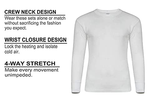 Dazzle Collection Men's Long John Lightweight Thermal Underwear Set Long Sleeve Top and Trousers Warm Bottom Heat Suit for Winters Dazzle Collection uk