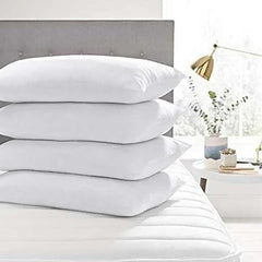Dazzle Collection Set of 4 Poly Cotton Bed Pillows with Hallow Fibre Polyester Filling-Soft Bounce & Medium Firm Bed Pillows Support for All Sleep Styles (45 x 72cm) (4) ‎Dazzle Collection