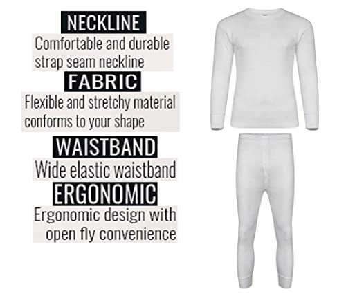 Dazzle Collection Men's Long John Lightweight Thermal Underwear Set Long Sleeve Top and Trousers Warm Bottom Heat Suit for Winters Dazzle Collection uk