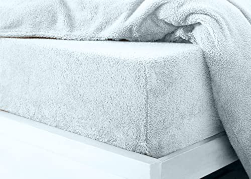 Teddy Fleece Fitted Sheet Extra Deep 30cm Deep Snugly Fit Around Your Mattress Soft & Cosy Warm Plush Fitted Bed Sheets Dazzle Collection uk