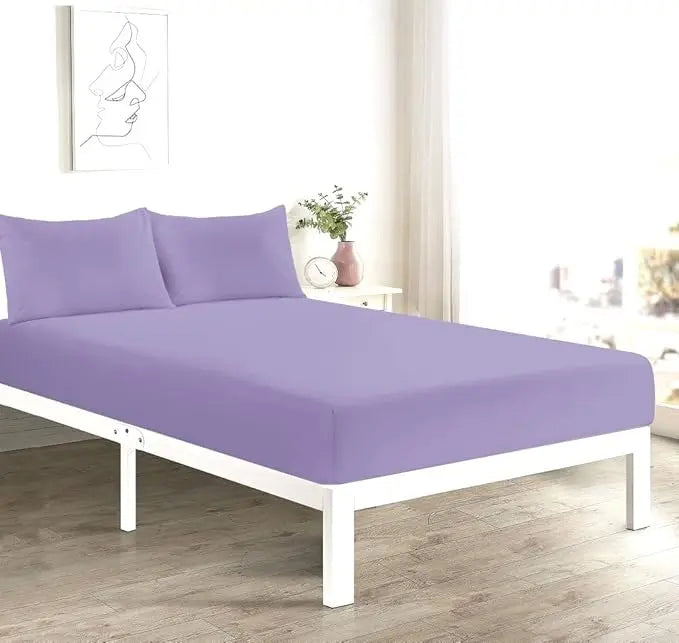 4FT Fitted Sheet 25cm Deep Polycotton Super Soft Plain Bottom Bed Sheet | Comfortable & Durable Easy Care Percale Fitted Bed Sheets Dazzle Collection uk