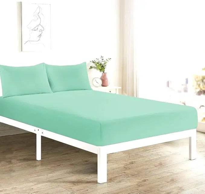4FT Fitted Sheet 25cm Deep Polycotton Super Soft Plain Bottom Bed Sheet | Comfortable & Durable Easy Care Percale Fitted Bed Sheets Dazzle Collection uk