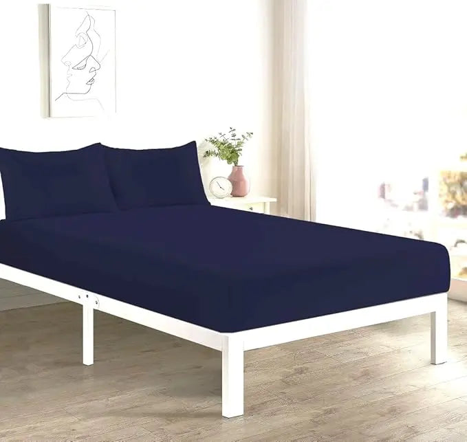 4FT Fitted Sheet 25cm Deep Polycotton Super Soft Plain Bottom Bed Sheet | Comfortable & Durable Easy Care Percale Fitted Bed Sheets Dazzle Collection uk