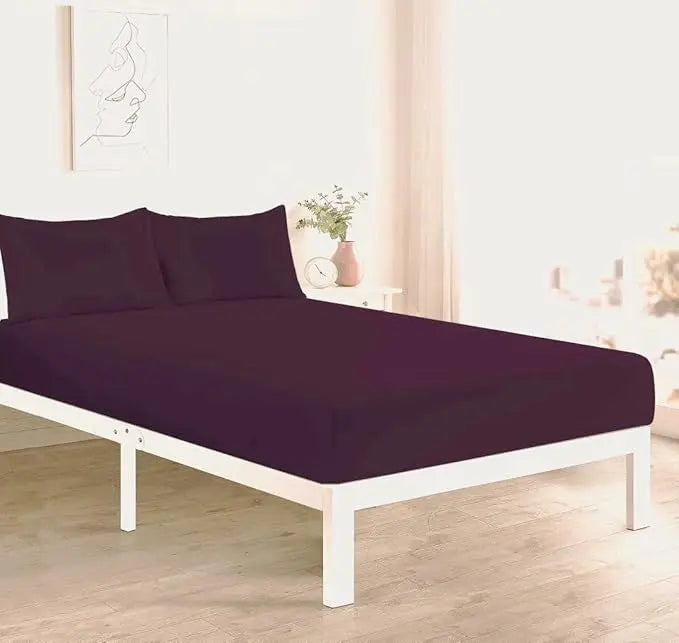 4FT Fitted Sheet 25cm Deep Polycotton Super Soft Plain Bottom Bed Sheet | Comfortable & Durable Easy Care Percale Fitted Bed Sheets Dazzle Collection uk