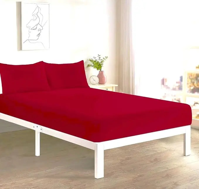 4FT Fitted Sheet 25cm Deep Polycotton Super Soft Plain Bottom Bed Sheet | Comfortable & Durable Easy Care Percale Fitted Bed Sheets Dazzle Collection uk
