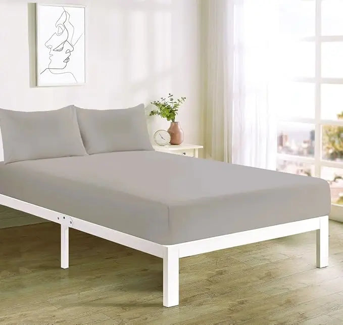 4FT Fitted Sheet 25cm Deep Polycotton Super Soft Plain Bottom Bed Sheet | Comfortable & Durable Easy Care Percale Fitted Bed Sheets Dazzle Collection uk