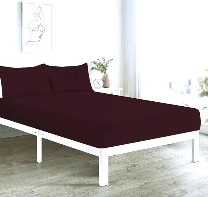 4FT Fitted Sheet 25cm Deep Polycotton Super Soft Plain Bottom Bed Sheet | Comfortable & Durable Easy Care Percale Fitted Bed Sheets Dazzle Collection uk