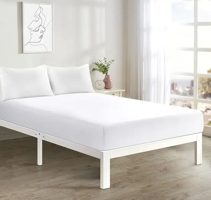 4FT Small Double Fitted Sheet 40cm Extra Deep Polycotton Super Soft Plain Bottom Bed Sheet Comfortable & Durable Easy Care Percale Fitted Bed Sheets Dazzle Collection uk