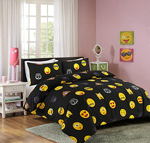 Icon Emoji Funky Smiley Face Duvet Cover Bedding Sets with Matching Pillow Cover Easy Care Soft, Cozy, Warm Quilt Cover Bedding Sets Dazzle Collection uk