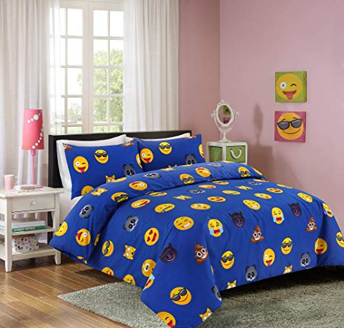 Icon Emoji Funky Smiley Face Duvet Cover Bedding Sets with Matching Pillow Cover Easy Care Soft, Cozy, Warm Quilt Cover Bedding Sets Dazzle Collection uk