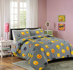 Icon Emoji Funky Smiley Face Duvet Cover Bedding Sets with Matching Pillow Cover Easy Care Soft, Cozy, Warm Quilt Cover Bedding Sets Dazzle Collection uk