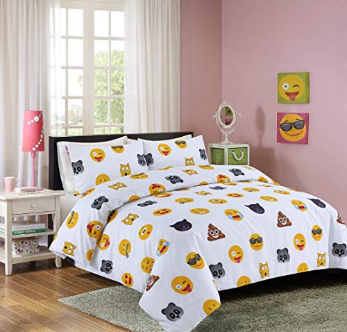 Icon Emoji Funky Smiley Face Duvet Cover Bedding Sets with Matching Pillow Cover Easy Care Soft, Cozy, Warm Quilt Cover Bedding Sets Dazzle Collection uk