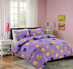 Icon Emoji Funky Smiley Face Duvet Cover Bedding Sets with Matching Pillow Cover Easy Care Soft, Cozy, Warm Quilt Cover Bedding Sets Dazzle Collection uk