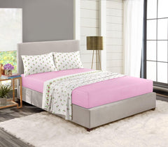 Dazzle Collection Luxury Thermal Flannelette Rose Bed Sheet Sets Include Fitted Sheet + Flat Sheet and Matching Pillowcase cover 100% Brushed Cotton Bedding Set (Pink, King) ‎Dazzle Collection