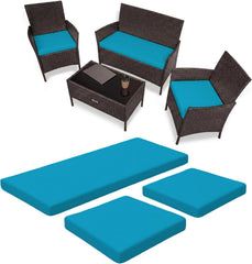 Dazzle Collection 3 Pieces Replacement Cushions Set For Rattan Chairs Sofa Patio Seat Pads Waterproof Outdoor Garden Furniture Comfy Cushions