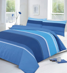 Carter Stripes Pattern Luxurious Modern Style Duvet Cover Reversible Soft, Cozy, Warm Bedding Sets (Double, Blue) ‎Dazzle Collection