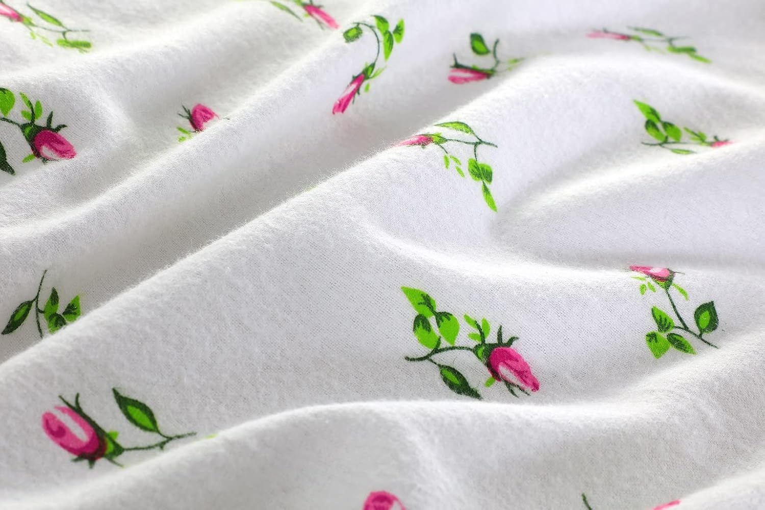 Dazzle Collection Printed Duvet Cover Rose Bud Thermal Flannelette 100% Cotton Duvet Cover with Matching Pillowcase Cover Bedding Set (Pink, Single) ‎Dazzle Collection